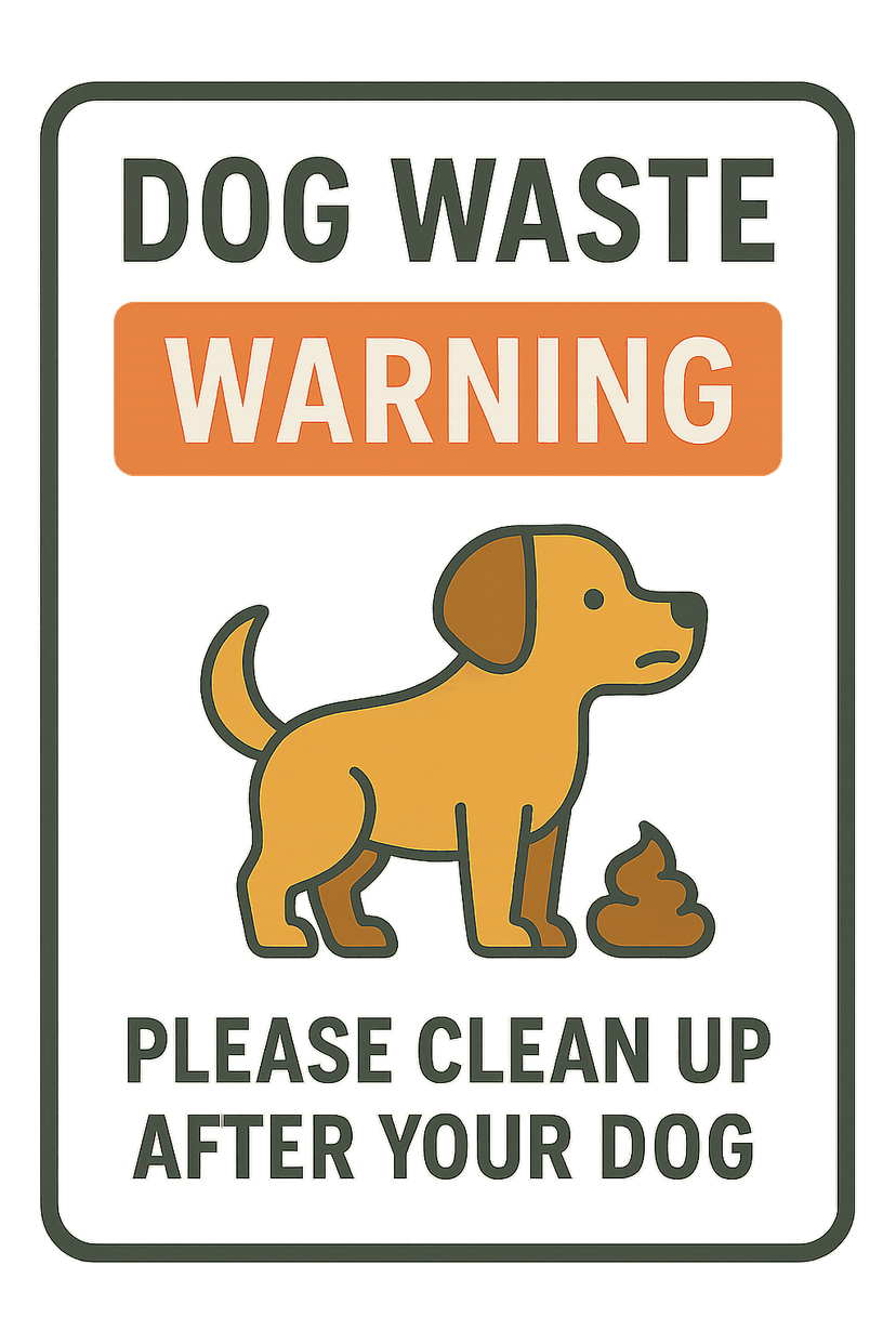 Dog waste warning sign